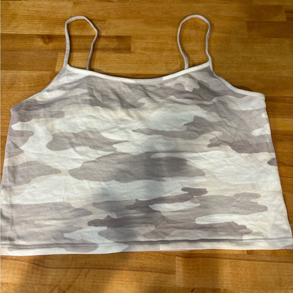American Eagle Outfitters Neutral Camo Spaghetti Strap Cami - medium